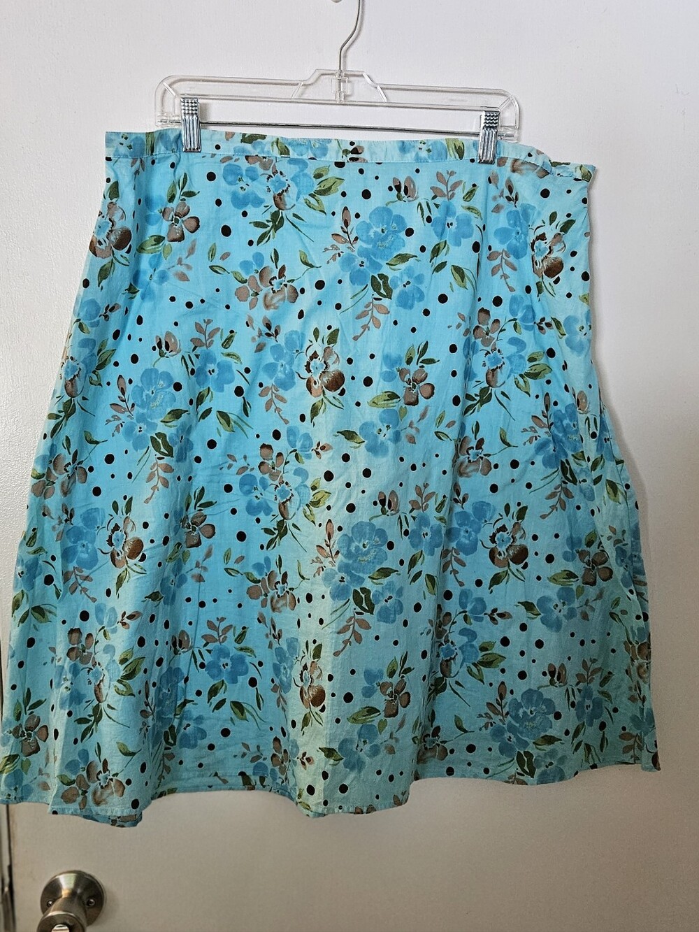 Jaclyn Smith Turquoise Floral Circle Skirt